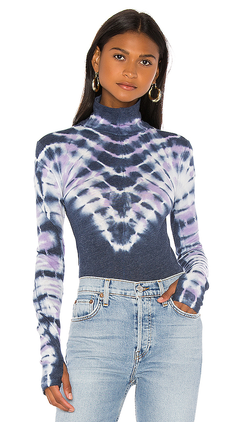 Click to view more detailed imagery on our partner's website Free People Psychedelic Tie-dye Turtleneck Top In Navy