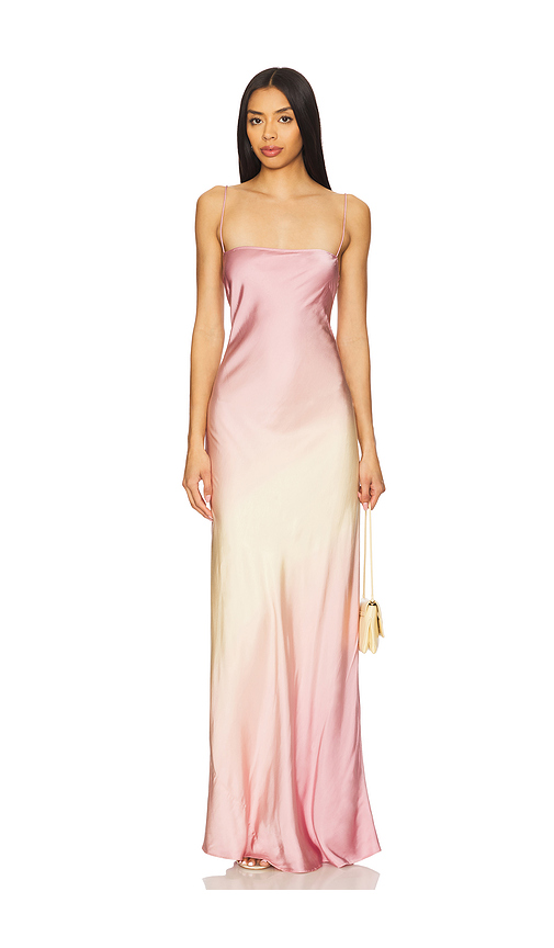 Good American Satin Slip Maxi Dress in Pink. Size XXL/2X. Also in L, M, XXXXL/4X.