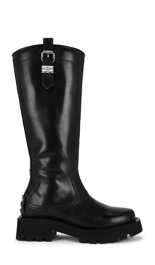 Ganni Studs High Boot in Black. Size 36. Also in 37.