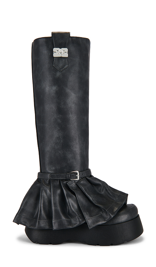 Ganni Kat Platform Boot in Black. Size 38. Also in 36, 37.