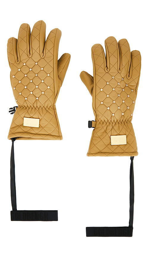 Goldbergh Glisten Gloves in Tan. Size 6.5. Also in 7, 7.5.