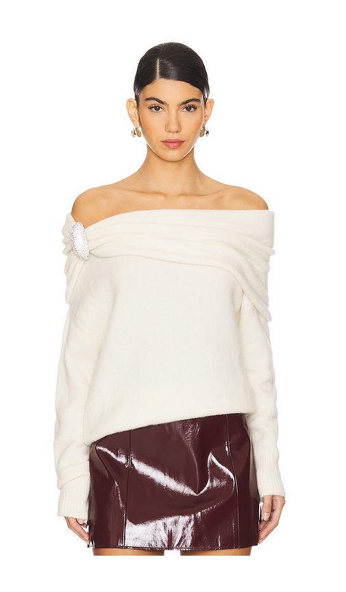 GIUSEPPE DI MORABITO Off The Shoulder Sweater in White. Size S. Also in XS.