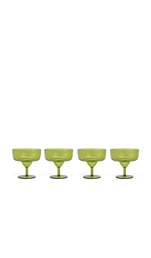Here's How The Rue Margarita Glass Set Of 4 in Olive.