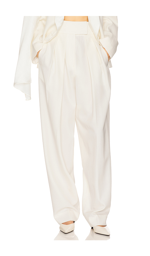 High Waist Pleated Suit Trouser in Wool in . Size L. Also in S, XS, XXS - Helsa - Modalova