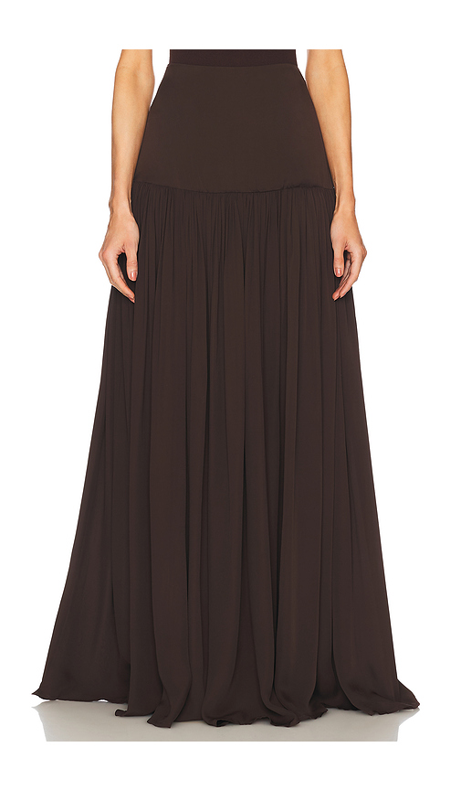 Helsa Diaphanous Maxi Skirt in Brown. Size XXS. Also in XS.