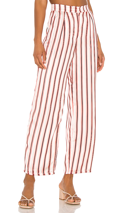 Click to view more detailed imagery on our partner's website House Of Harlow 1960 X Revolve Alessia Pant In White. In Red Pop Stripe