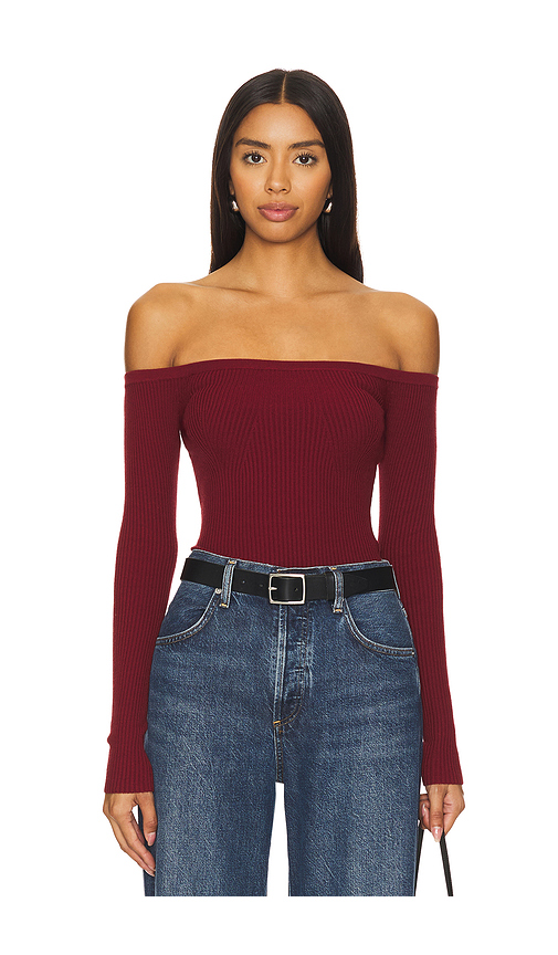 House of Harlow 1960 x REVOLVE Colette Bodysuit in Burgundy. Size M. Also in XS, S, L, XXS, XL.