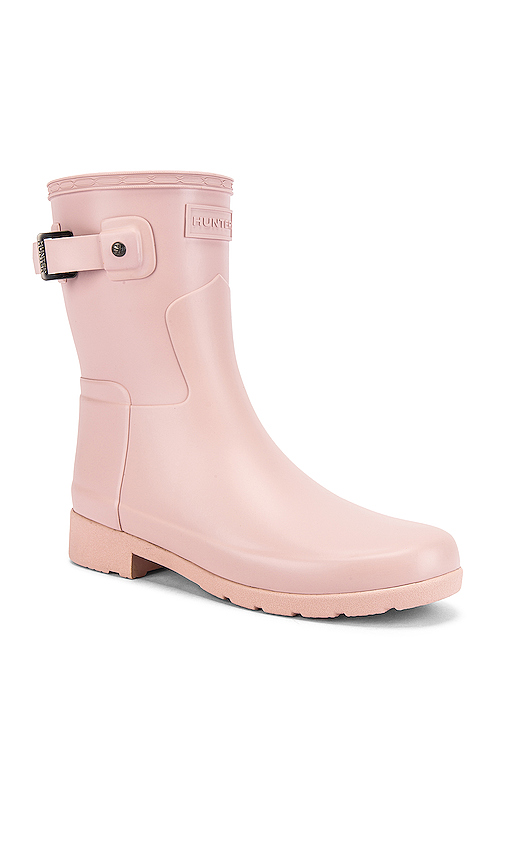 Hunter Refined Short Matte Boot in Pink