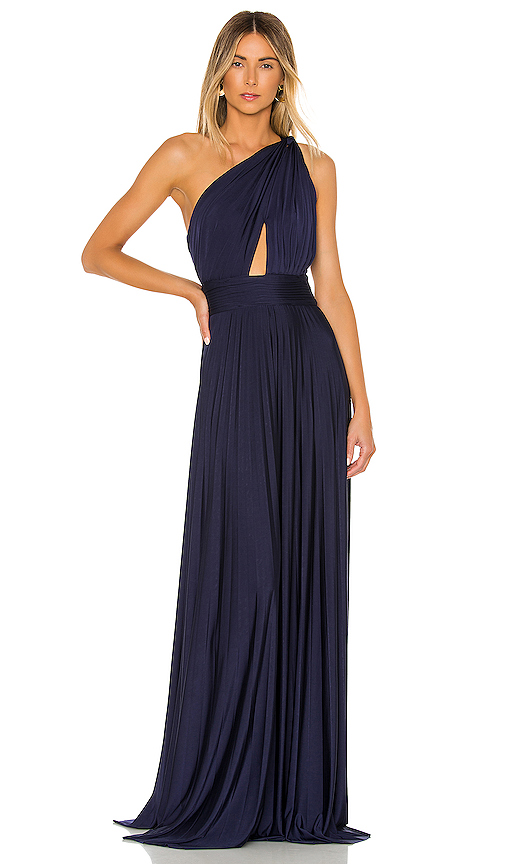 Jill Jill Stuart Tops JILL JILL STUART ONE SHOULDER JERSEY GOWN IN BLUE.