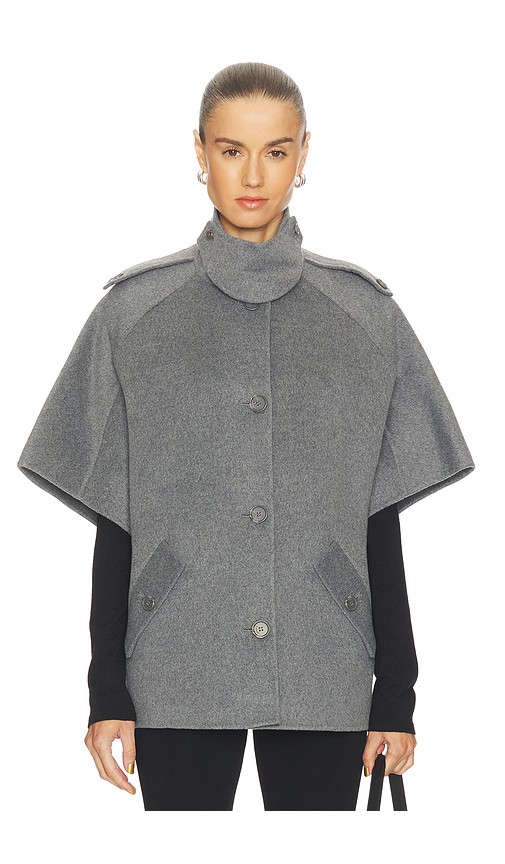 SIMKHAI Jones Cape Jacket in Grey. Size L. Also in M, S, XS.