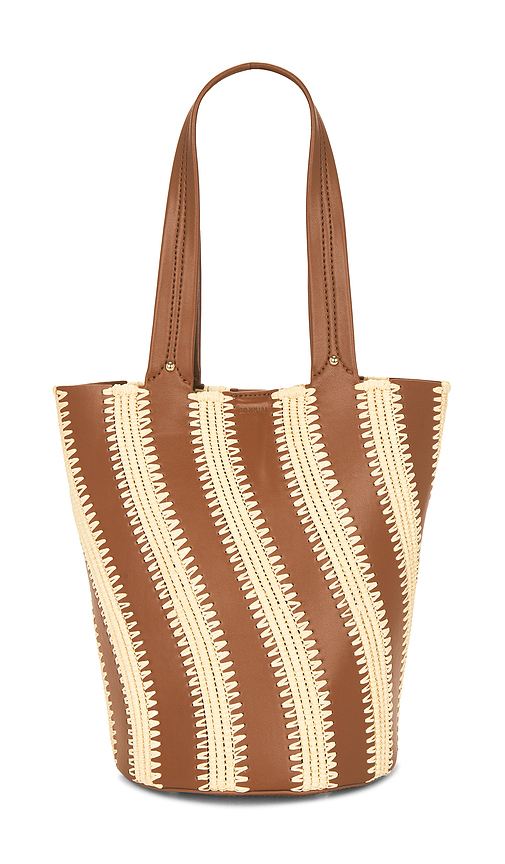 SIMKHAI Talia Bucket Bag in Brown.