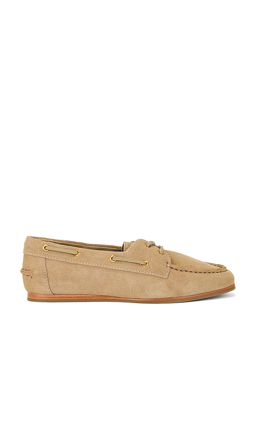 SIMKHAI Danner Suede Boat Shoe in Tan. Size 39. Also in 36, 37, 38, 40.
