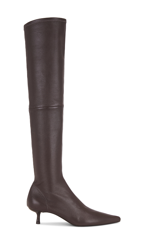 SIMKHAI Joni Stretch Over-the-Knee Boot in Burgundy. Size 36. Also in 37, 38, 39.