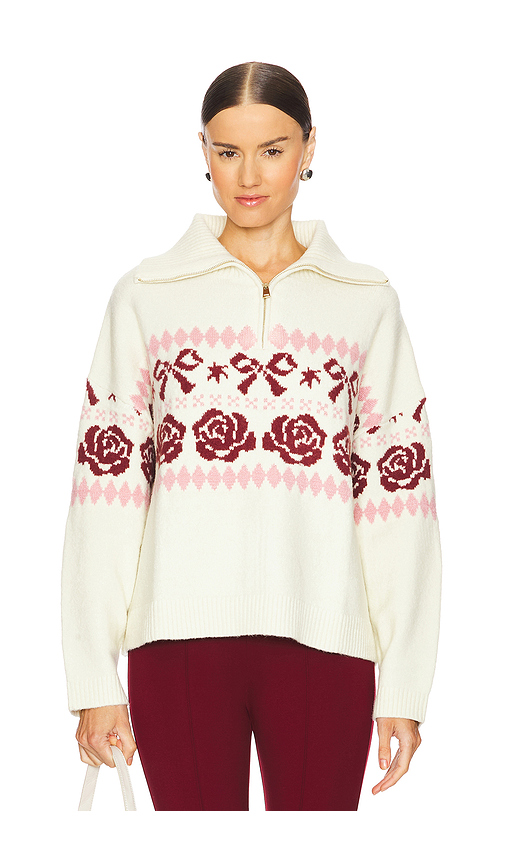 Kitri Uma Quarter Zip Sweater in Ivory. Size M. Also in L.