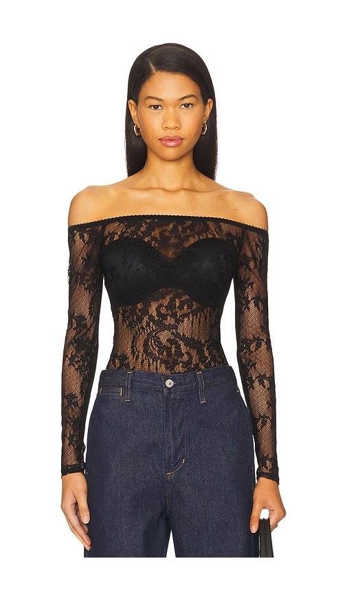 L’AGENCE Peonie Bodysuit in Black. Size M. Also in L.