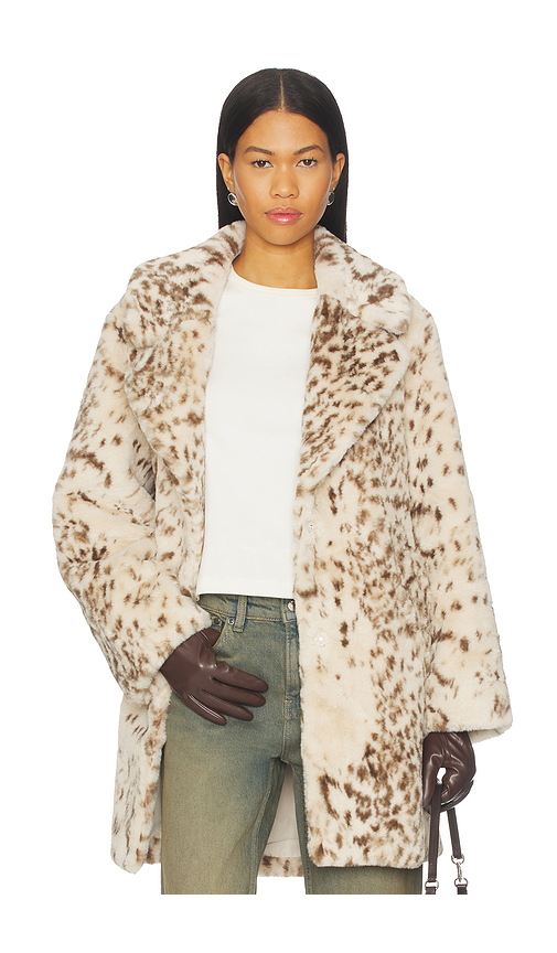 LAMARQUE Linnea Faux Fur Coat in Beige. Size S. Also in XS, M.