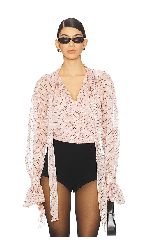 LoveShackFancy Linette Top in Rose. Size L. Also in XXS.