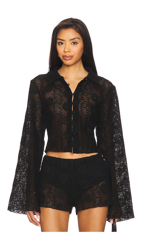 LIONESS Babydoll Top in Black. Size XL. Also in L, M, S, XS, XXS.