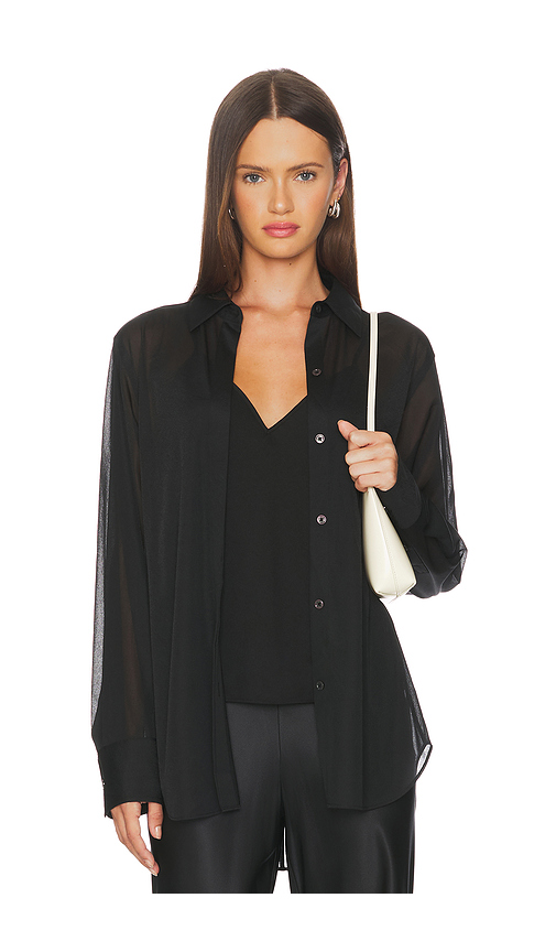 La Ligne Sheer Button Down Shirt in Black. Size M. Also in L, S.