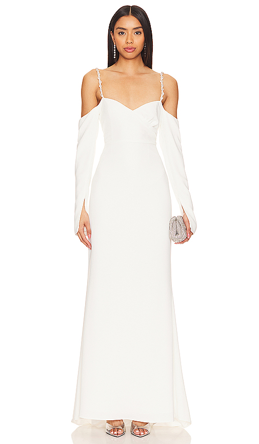 Lovers and Friends Dominique Off The Shoulder Gown in White. Size XS. Also in S.