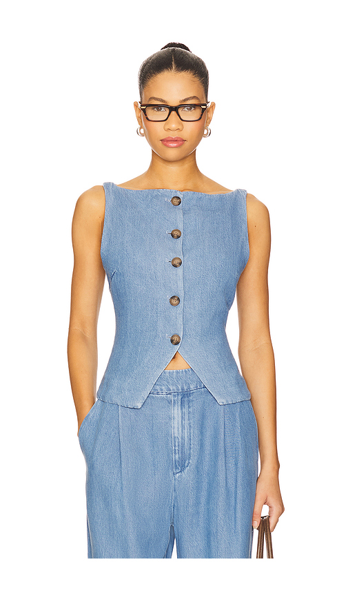 Lovers and Friends Agathe Vest Top in Blue. Size S. Also in L, M, XL, XS, XXS.