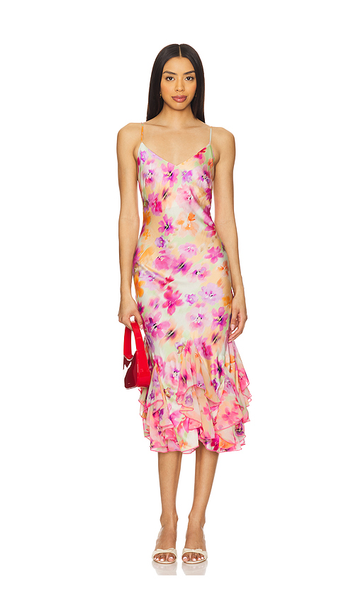 Le Superbe Frida Slip Dress in Pink, Orange. Size L. Also in M, S.