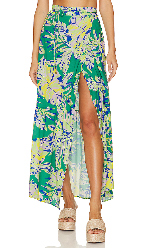 Maaji Autumn Wrap Skirt in Green. Size L. Also in M, S.