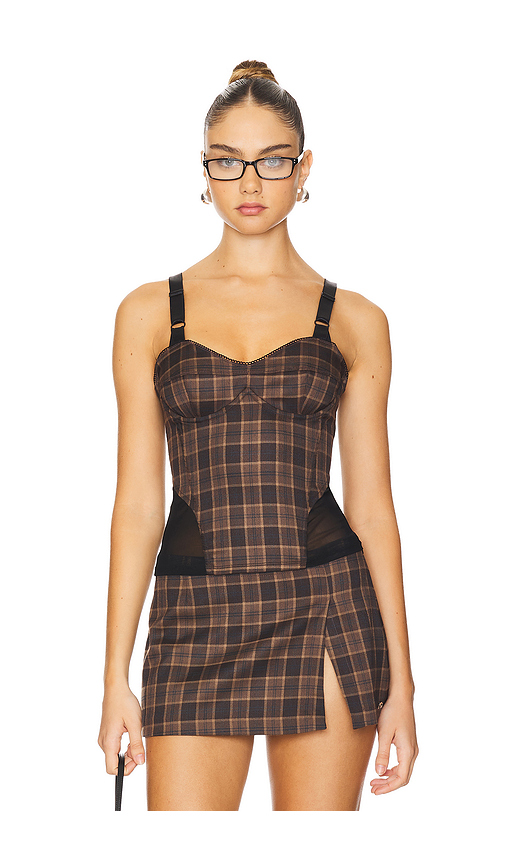 Miaou Marguerite Corset in Brown. Size L. Also in M, S, XL, XXS.