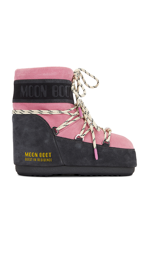 MOON BOOT X Guest in Residence Low Suede Beads Boot in Pink. Size 33/35. Also in 36/38, 39/41.