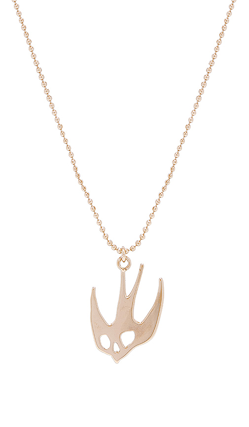 McQ Alexander McQueen Swallow Pendant in Metallic Gold.