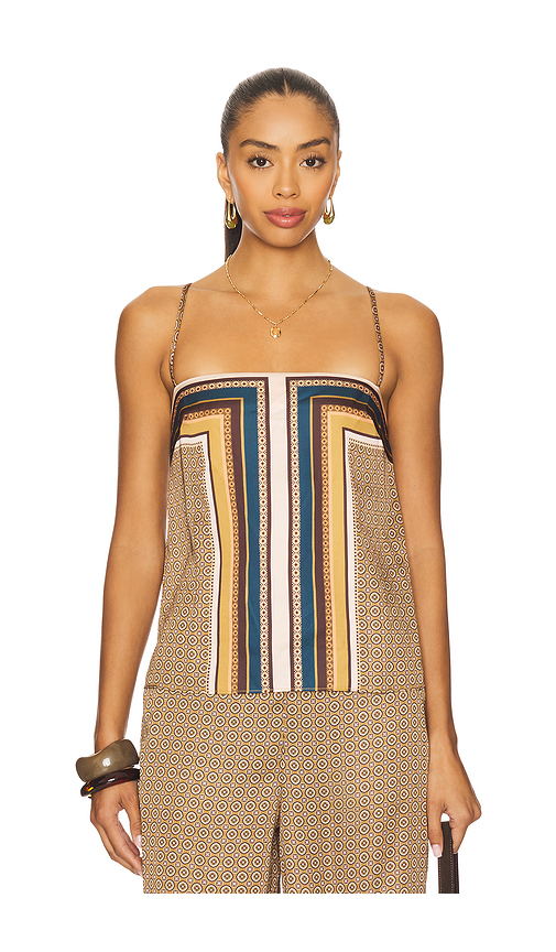 MISA Los Angeles Elva Top in Brown. Size XS. Also in S, XL.