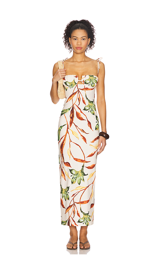 Montce Petal Long Slip Dress in Ivory. Size XS. Also in L, M, XL.