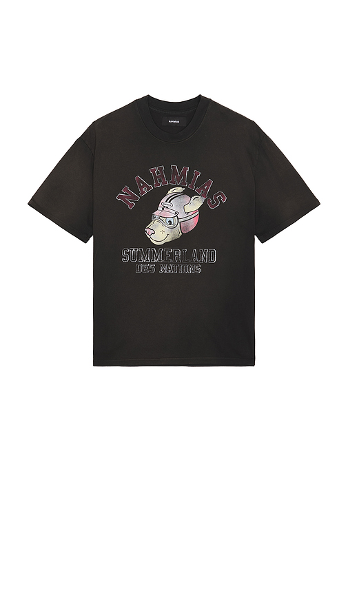 Nahmias Des Nations Boxy T-Shirt in Black. Size XL/1X. Also in L, M, S.
