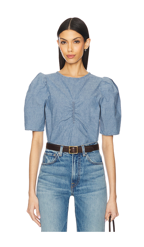 Nation Los Angeles Cecily Baby Doll Top in Blue. Size L. Also in XS.