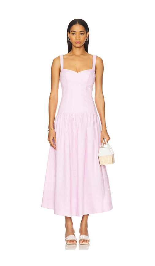 NICHOLAS X Revolve Makenna Corset Midi Dress in Pink. Size 0. Also in 2, 4.