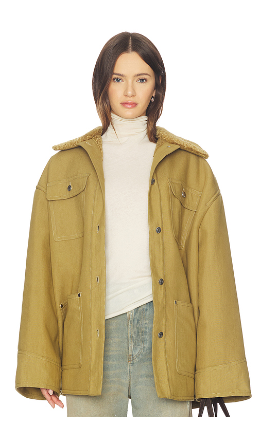 Nanushka Zonta Jacket in Taupe. Size M. Also in L, S, XS.
