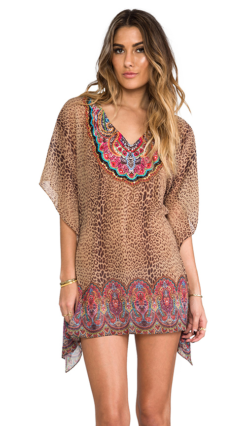 PILYQ Raja Breezy Embroidered Tunic in Tan