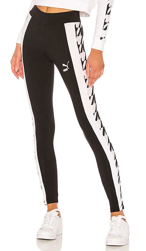 puma cheetah print side stripe t7 legging