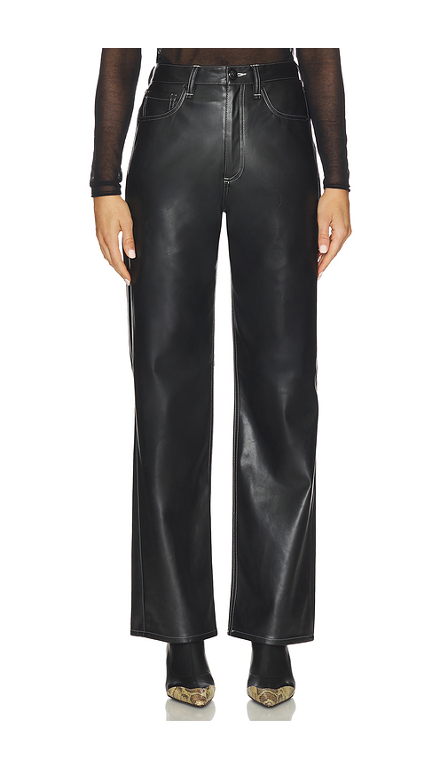 Rag & Bone Shea Faux Leather Straight Pant in Black. Size 26. Also in 27, 29, 30.