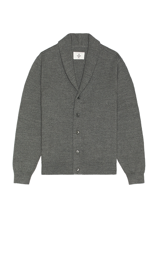 Reigning Champ Cotton Slub Laurel Cardigan in Charcoal. Size XL/1X. Also in M, S.