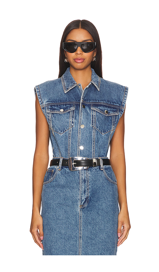 Ronny Kobo Carlyle Bodysuit in Denim-Medium. Size M. Also in XS.