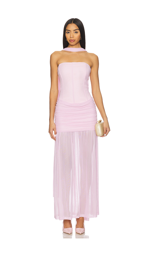 Runaway The Label Lillie Corset Maxi Dress in Pink. Size L. Also in M, S, XL, XS.