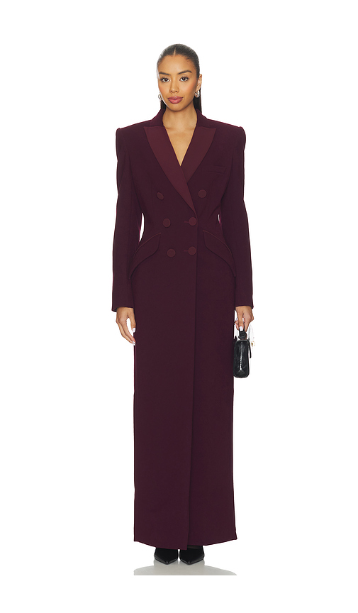 SANS FAFF Amberly Evening Blazer Dress in Burgundy. Size L. Also in XS.