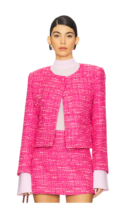 Susanna Chow Amara Tweed Jacket in Pink. Size XS. Also in S.