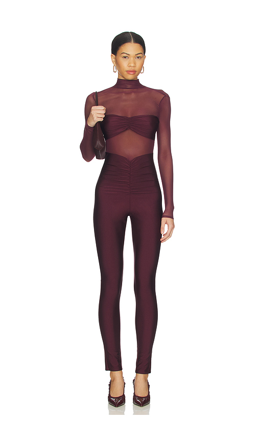 SEROYA Brietta Catsuit in Wine. Size L. Also in M, S, XS.