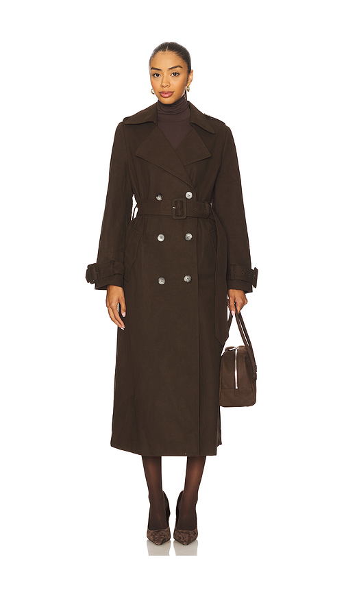 SAU LEE Nevada Trench Coat in Brown. Size 4. Also in 6.