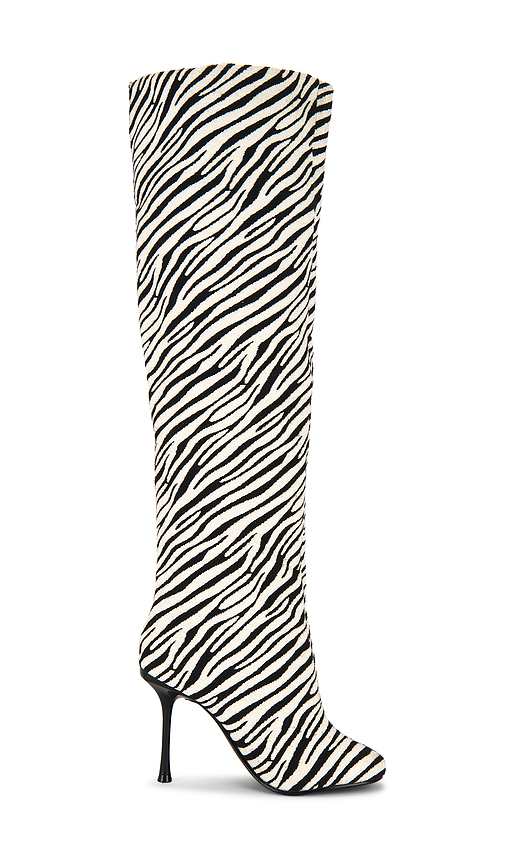 Steve Madden Alluring Over The Knee Boot in Black,White. Size 6.5. Also in 6, 7, 7.5, 8, 8.5, 9, 9.5.