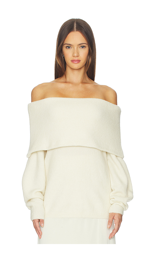 SRG Saffiyya Off The Shoulder Sweater in Ivory. Size L. Also in XXS, XS, S, M.