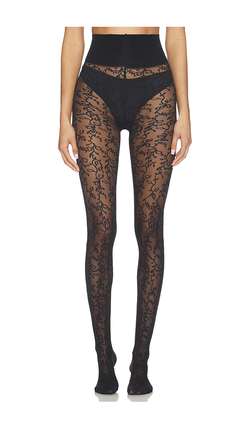 SWEDISH STOCKINGS Lo Lace Tights in Black. Size L. Also in S, M, XL.