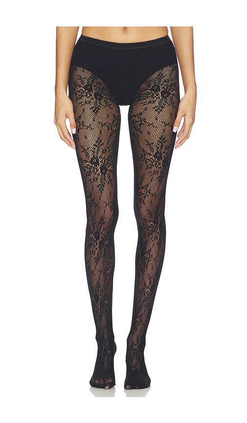 SWEDISH STOCKINGS Rosa Lace Tights in Black. Size S. Also in M, L, XL.